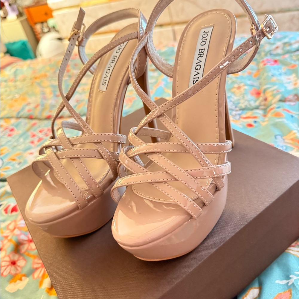 Elegant Cream Heels with Strappy Design